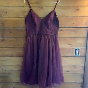 Maroon David’s Bridal Dress
